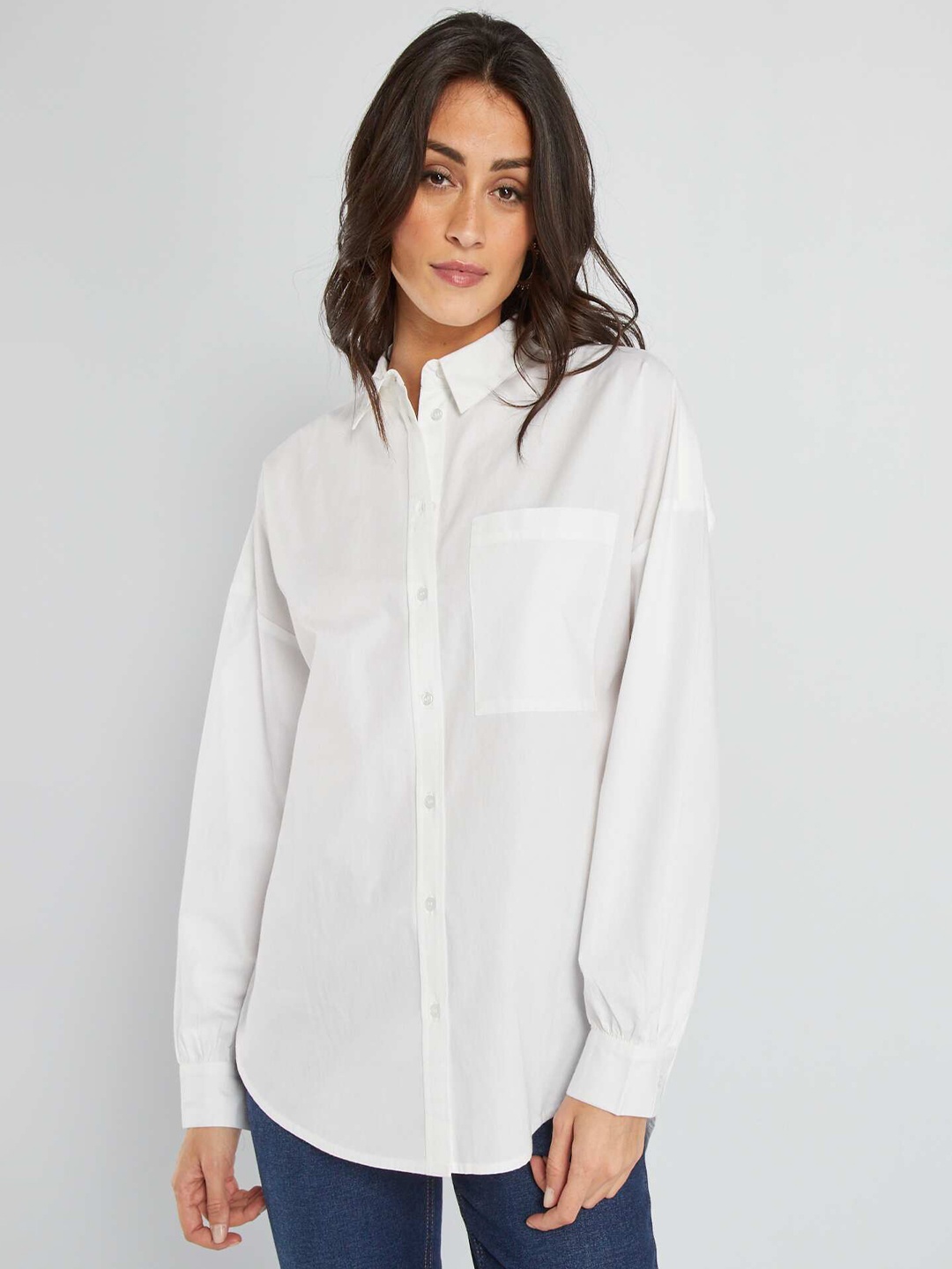 

KIABI Long Sleeves Cotton Casual Shirt, White
