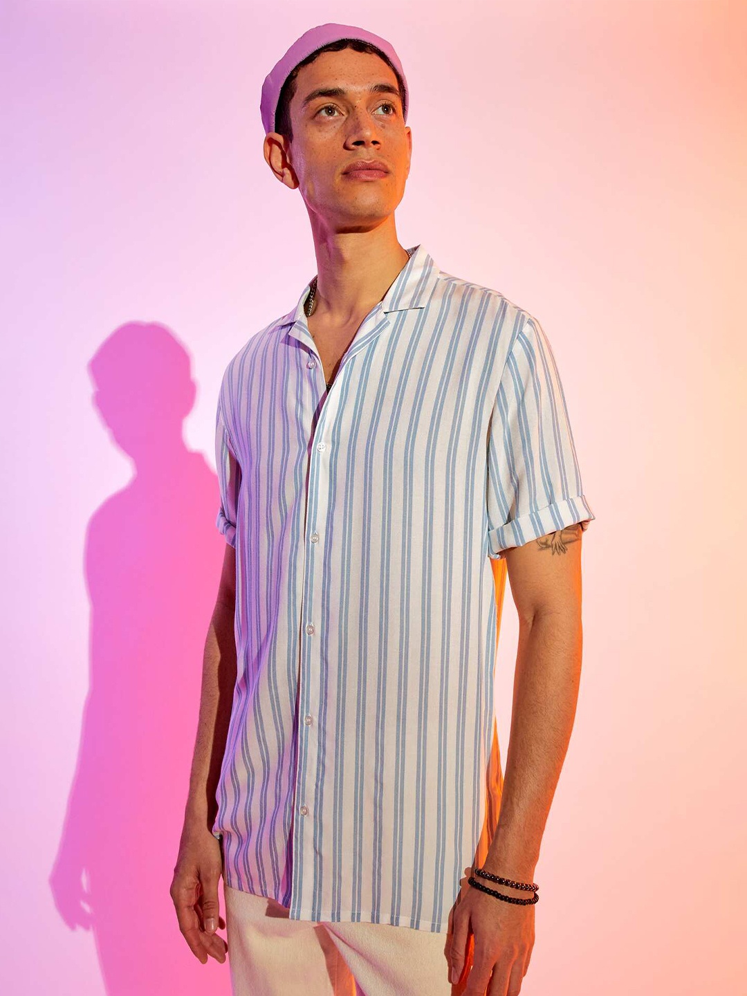 

KIABI Regular Fit Striped Casual Shirt, Blue