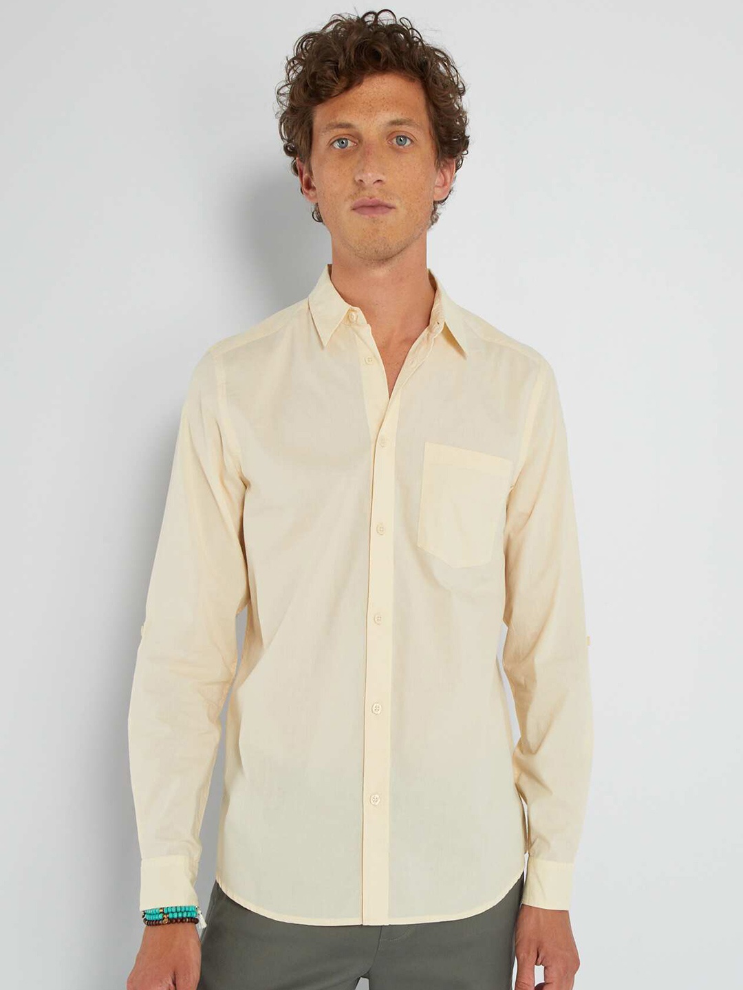 

KIABI Regular Fit Cotton Casual Shirt, Yellow