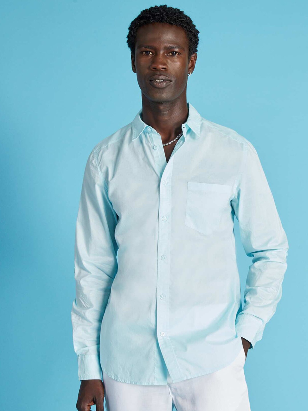 

KIABI Cotton Casual Shirt, Blue