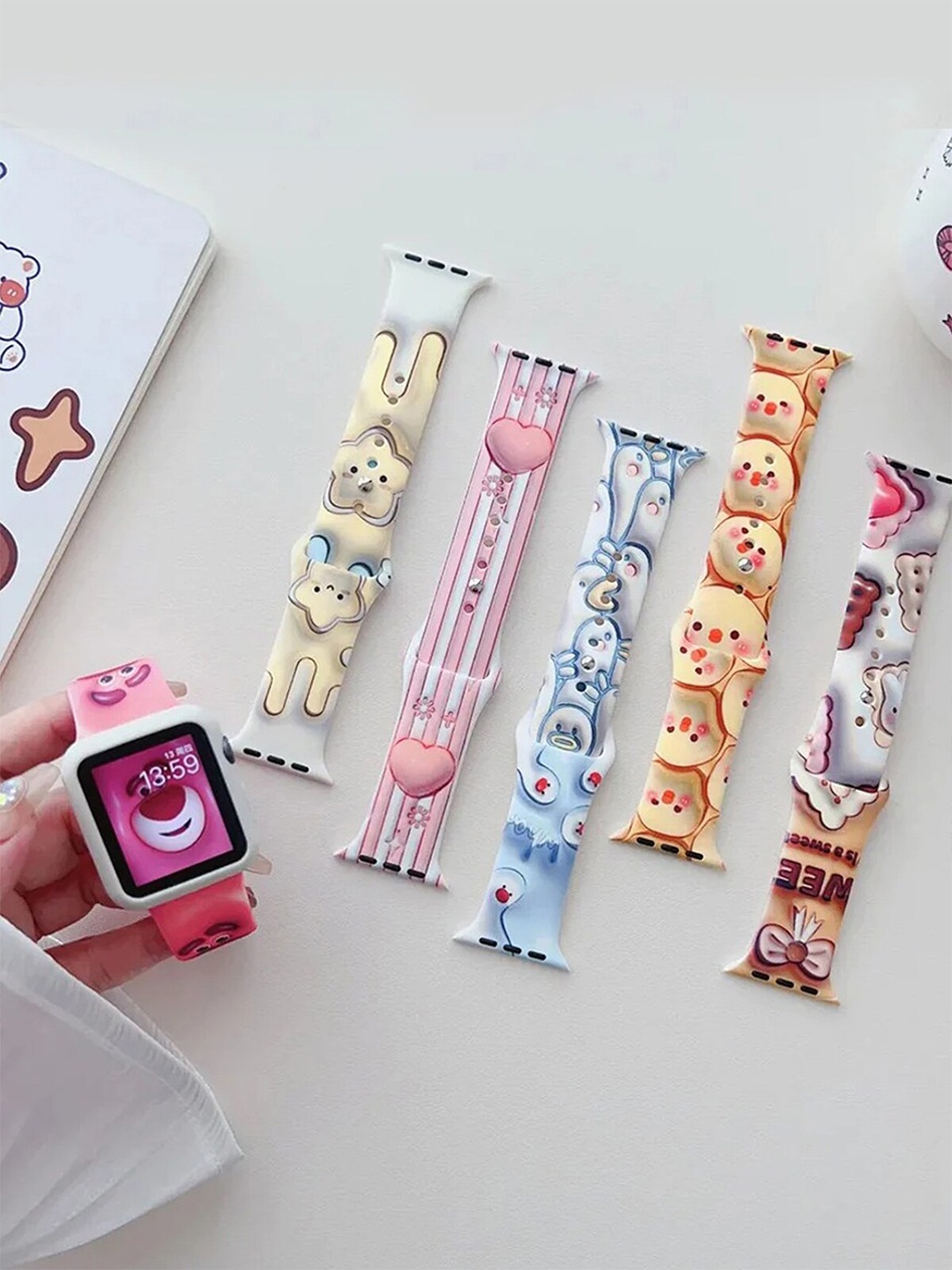 

PEEPERLY Women 3D Cartoon Strap For Apple Watch, Pink