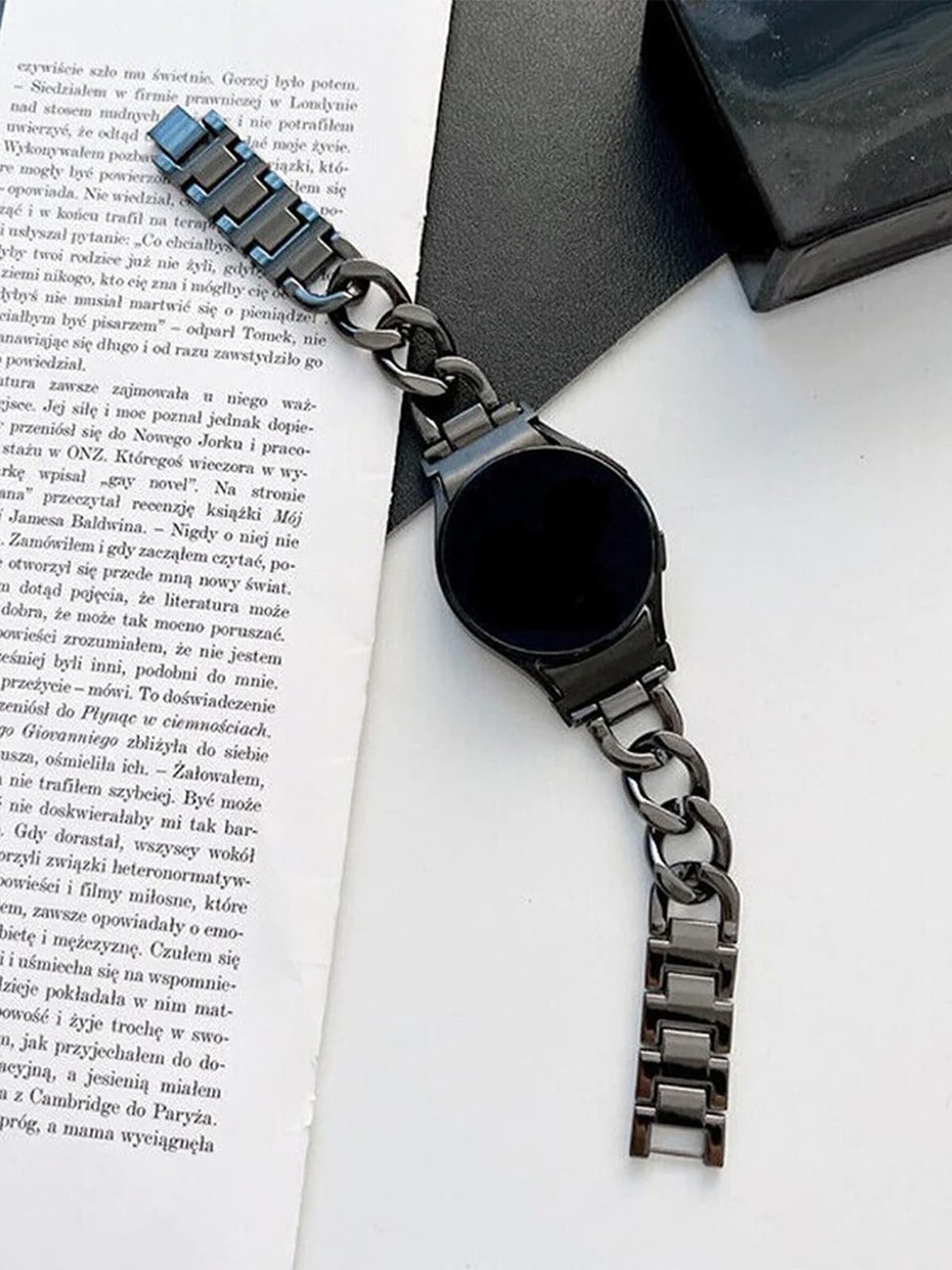 

PEEPERLY Twisted Chain Samsung Galaxy Watch Strap, Black