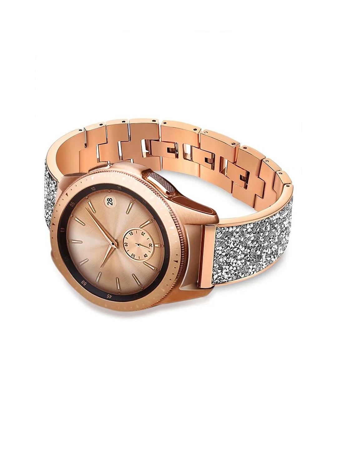 

PEEPERLY Diamond Bling Tri-Chain Metal Watch Straps, Rose gold