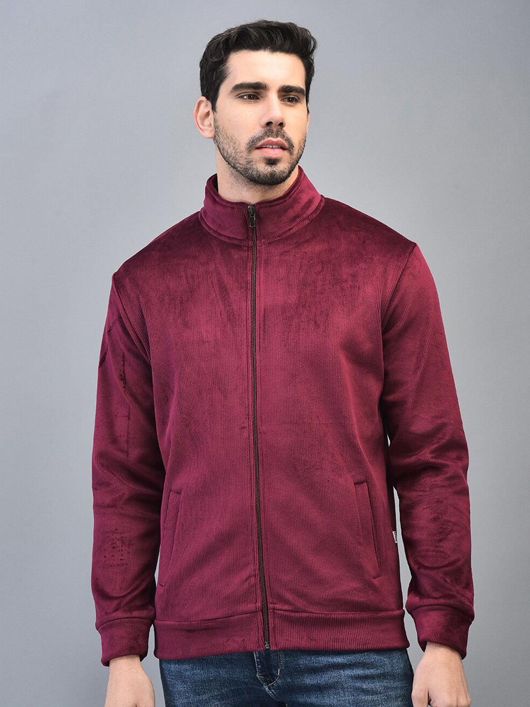 

CANOE Mock Collar Long Sleeves Sweatshirt, Maroon