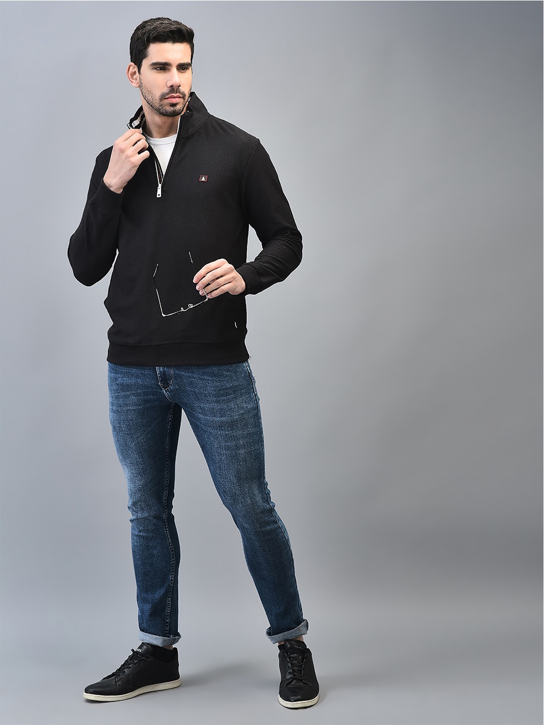 

CANOE Mock Collar Pullover Sweatshirt, Black