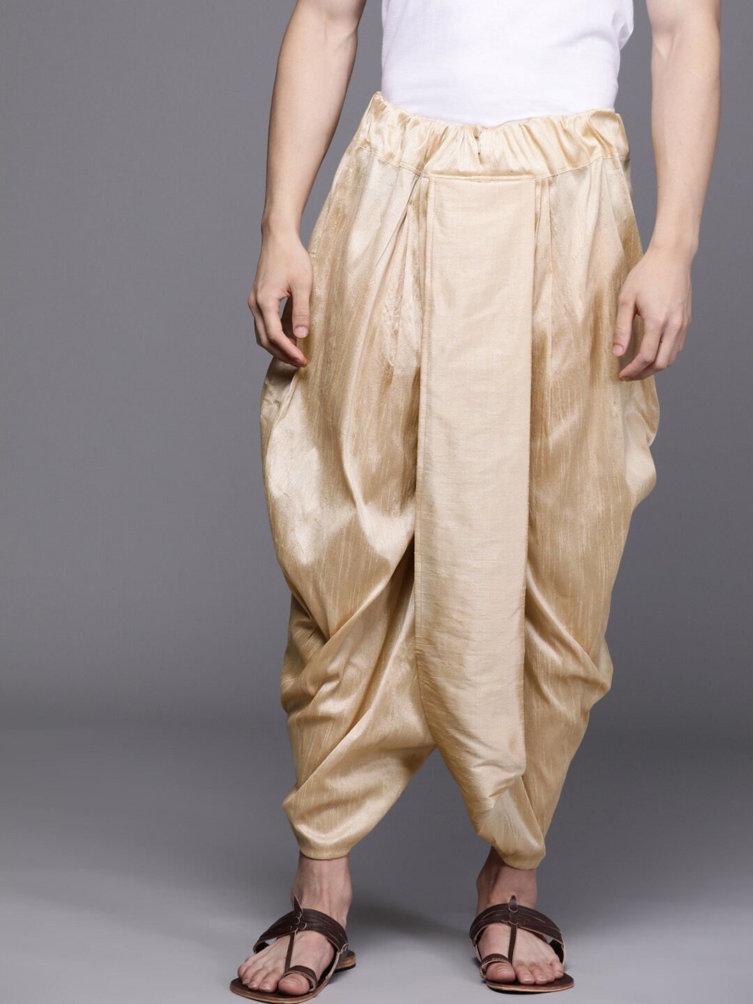 

Manyavar Men Ankle Length Dhotis, Beige