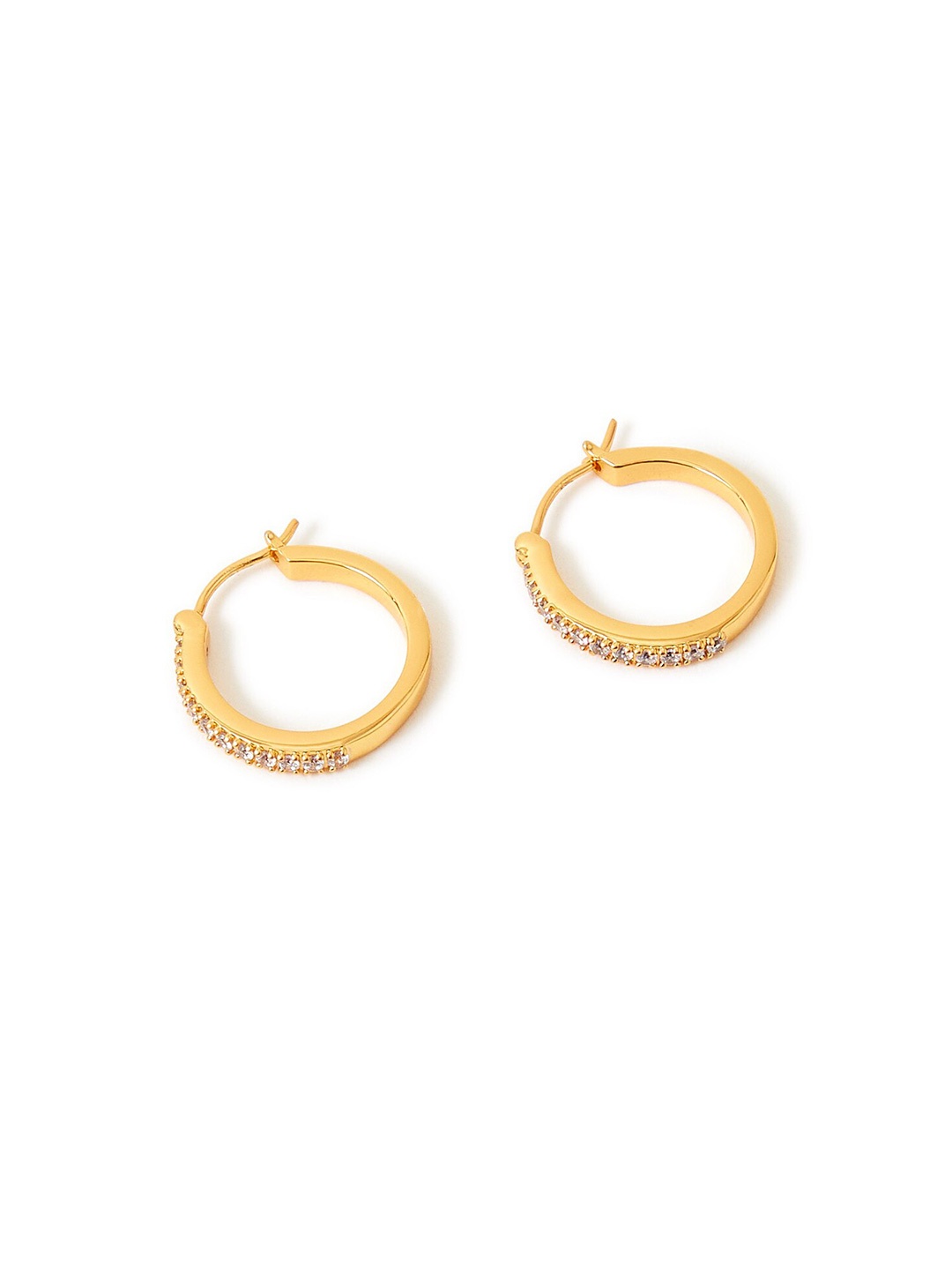 

Accessories 14K Gold-plated Sparkle Medium Hoop Earrings