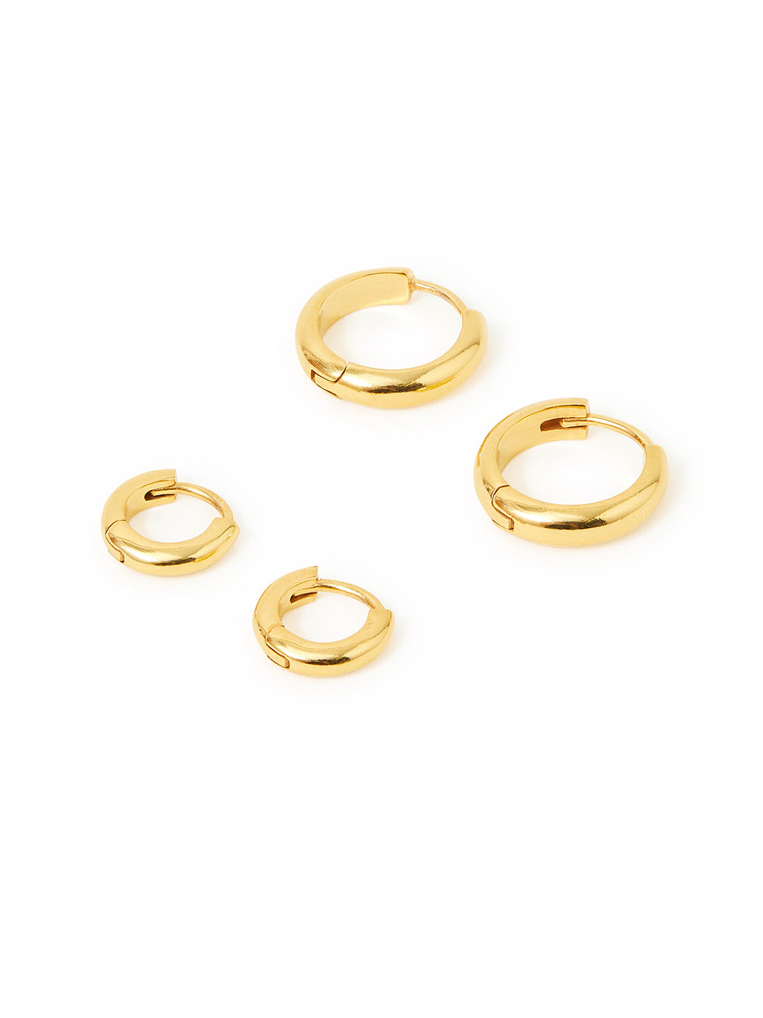 

Accessories Set Of 2 14ct Gold-plated Huggie Hoops