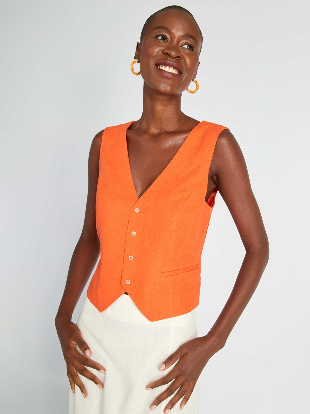 

KIABI Cotton Casual Shirt, Orange