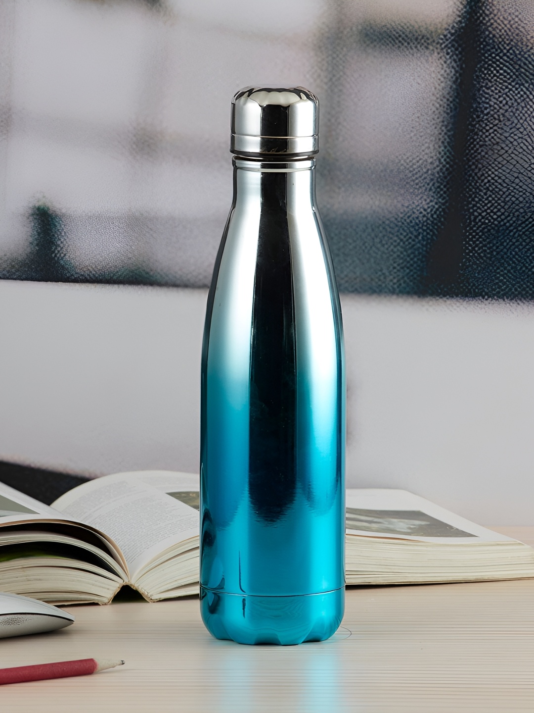 

Kookee Blue & Steel Stainless Steel Vacuum Insulated Double Wall Water Bottle 500ml