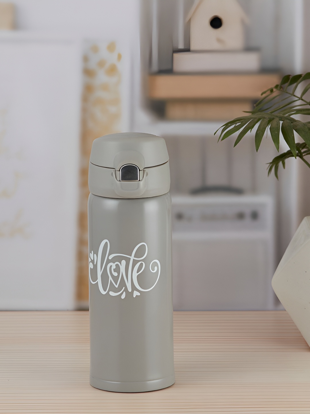 

Kookee Grey & White Stainless Steel Printed Water Bottle 350ml