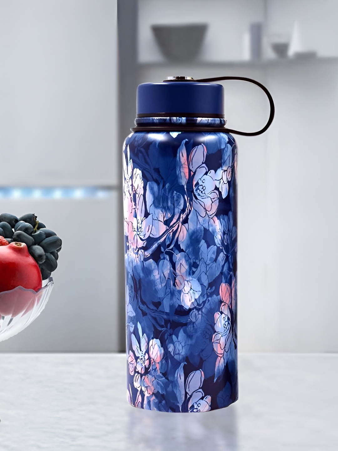 

Kookee Blue Stainless Steel Printed Water Bottle 900 ml