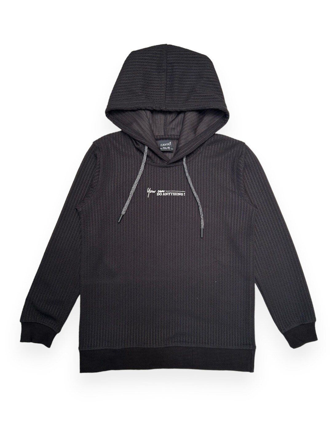

CAVIO Boys Hooded Cotton Sweatshirt, Black
