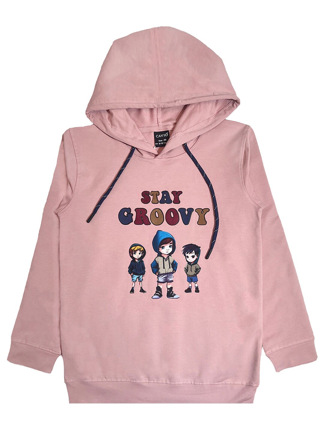 

CAVIO Boys Graphic Printed Hooded Cotton Sweatshirt, Pink