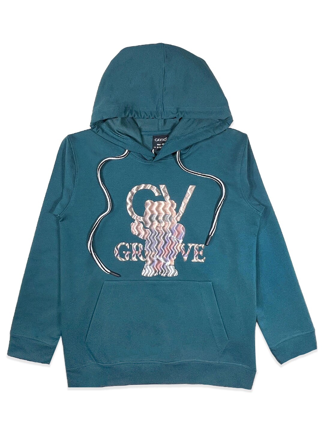 

CAVIO Boys Graphic Printed Hooded Cotton Sweatshirt, Turquoise blue