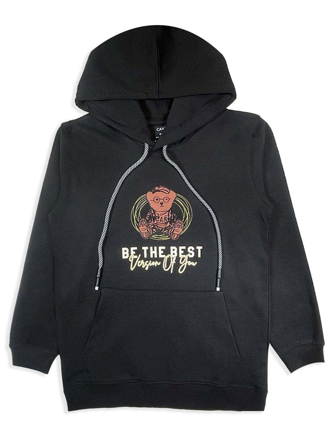 

CAVIO Boys Graphic Printed Hooded Cotton Sweatshirt, Black