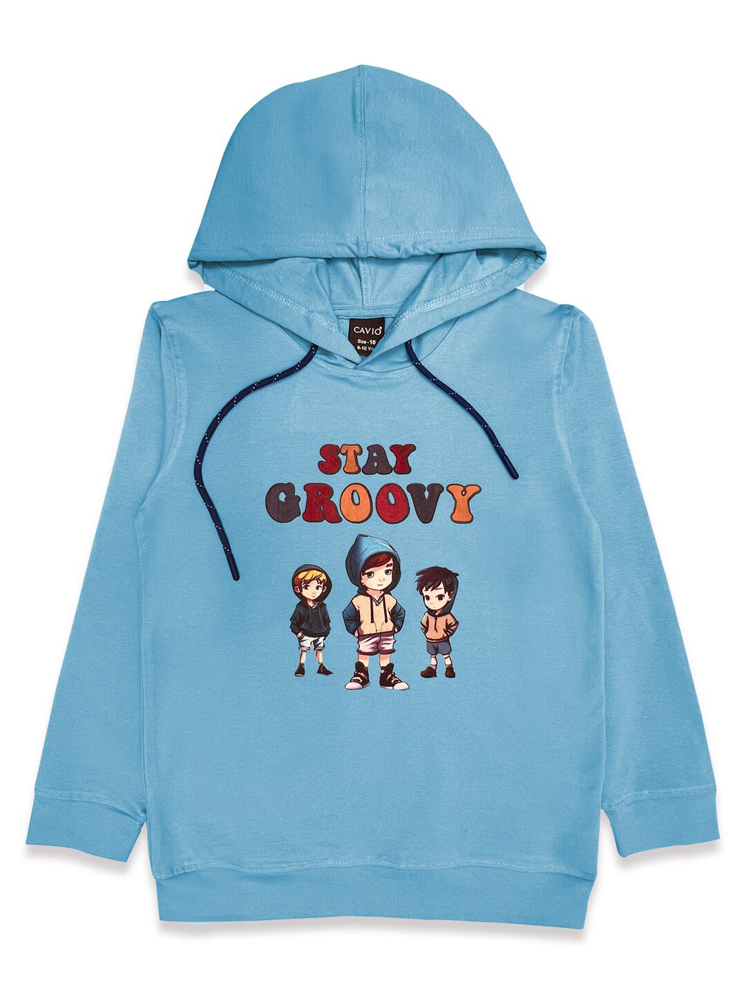 

CAVIO Boys Graphic Printed Hooded Cotton Sweatshirt, Blue