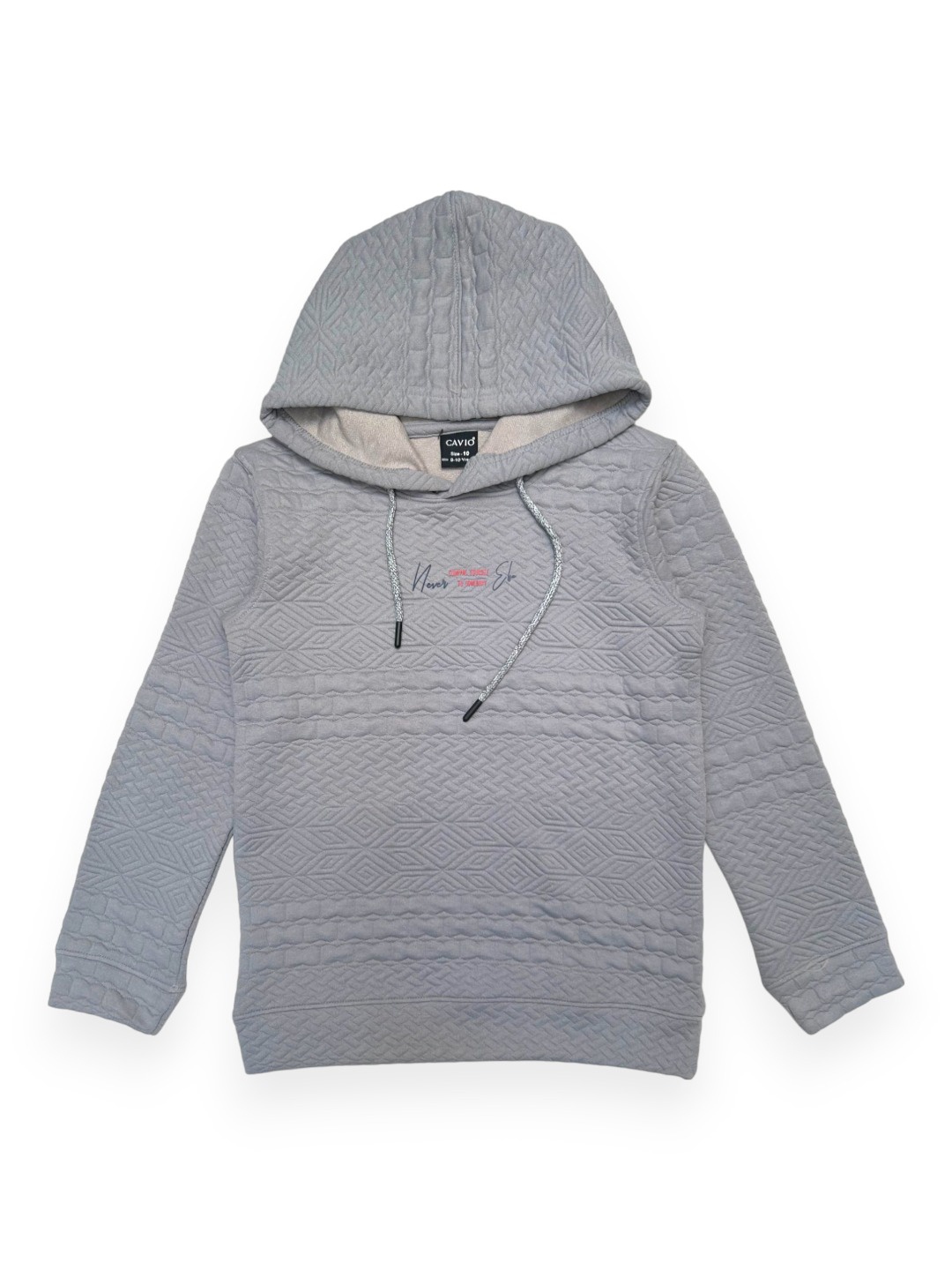 

CAVIO Boys Striped Cotton Hooded Sweatshirt, Grey