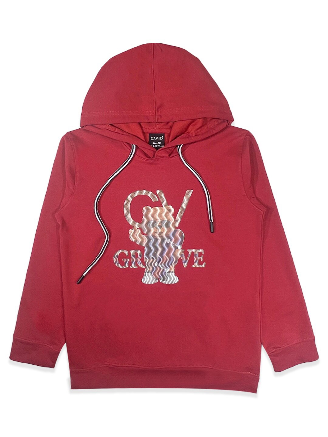 

CAVIO Boys Graphic Printed Hooded Cotton Sweatshirt, Rust