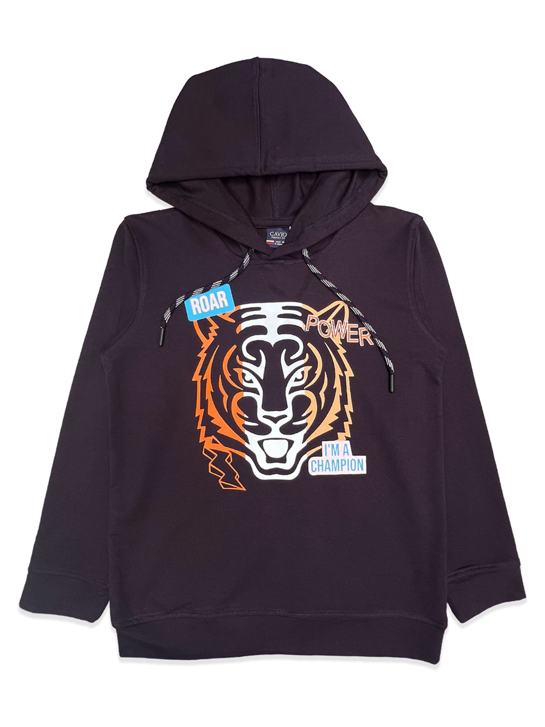 

CAVIO Boys Graphic Printed Cotton Hooded Sweatshirt, Navy blue