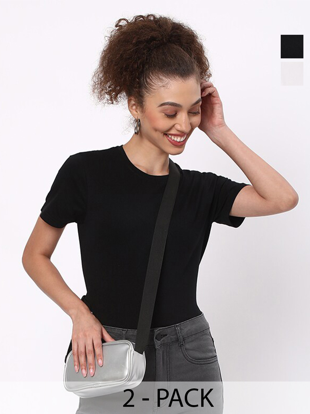 

R&B Pack Of 2 Round Neck Cotton T-shirt, White