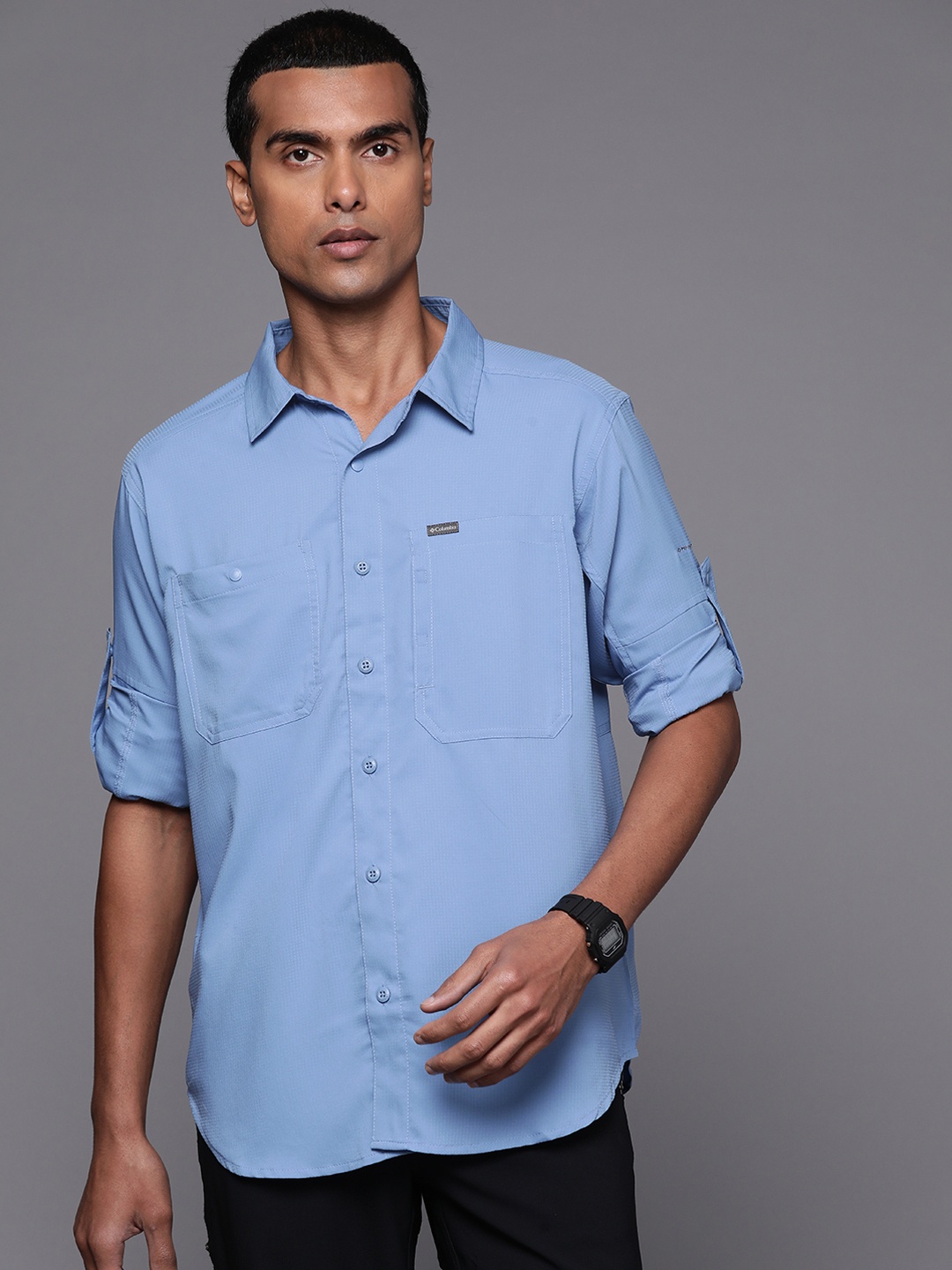 

Columbia Men Standard Silver Ridge Utility Lite Casual Shirt, Blue