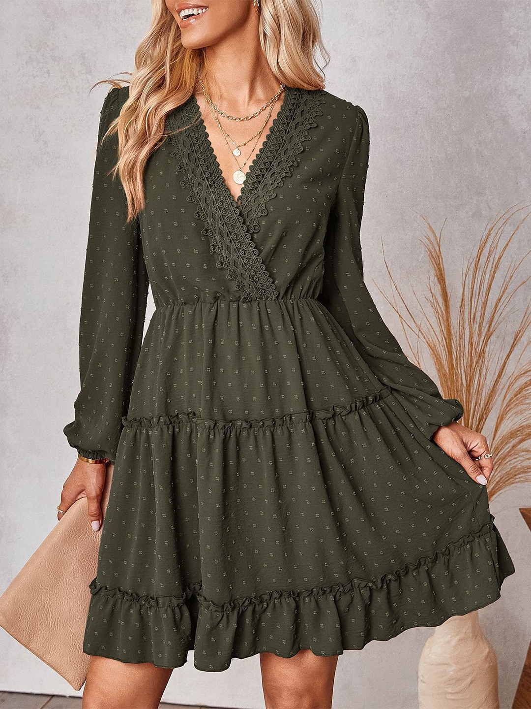 

StyleCast V-Neck Long Sleeves Fit & Flare Dress, Black