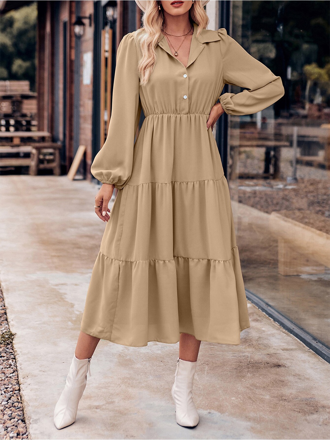

StyleCast A-Line Midi Dress, Khaki