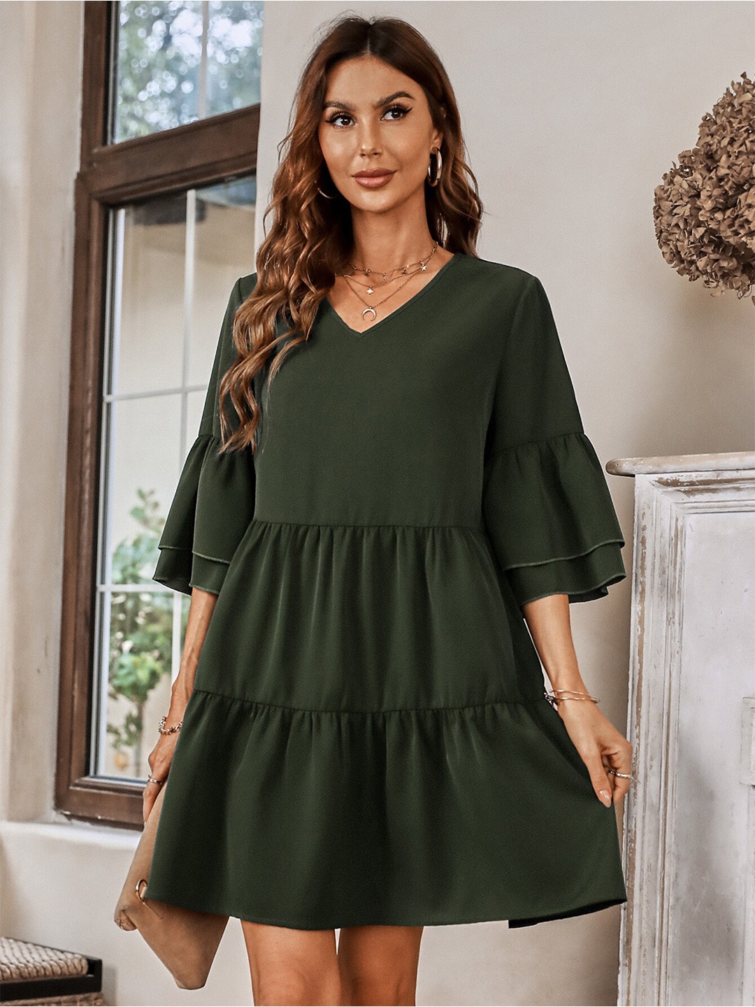 

StyleCast Green Fit and Flare Mini Dress