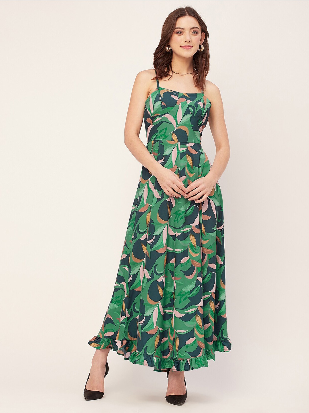 

Moomaya Tropical Print Crepe Maxi Dress, Blue