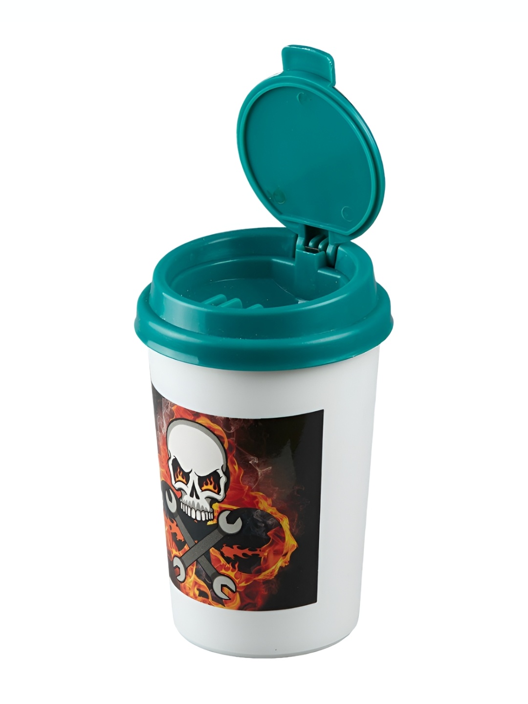 

Kookee White & Green Car Ash Tray Bucket With Lid