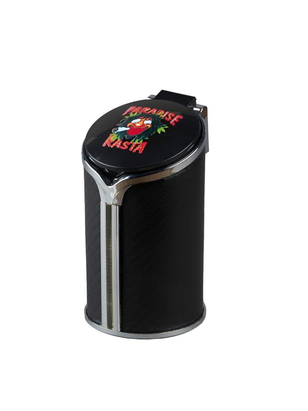 

Kookee Black Metal Tin Car Ashtray Bucket With Lid & LED Light