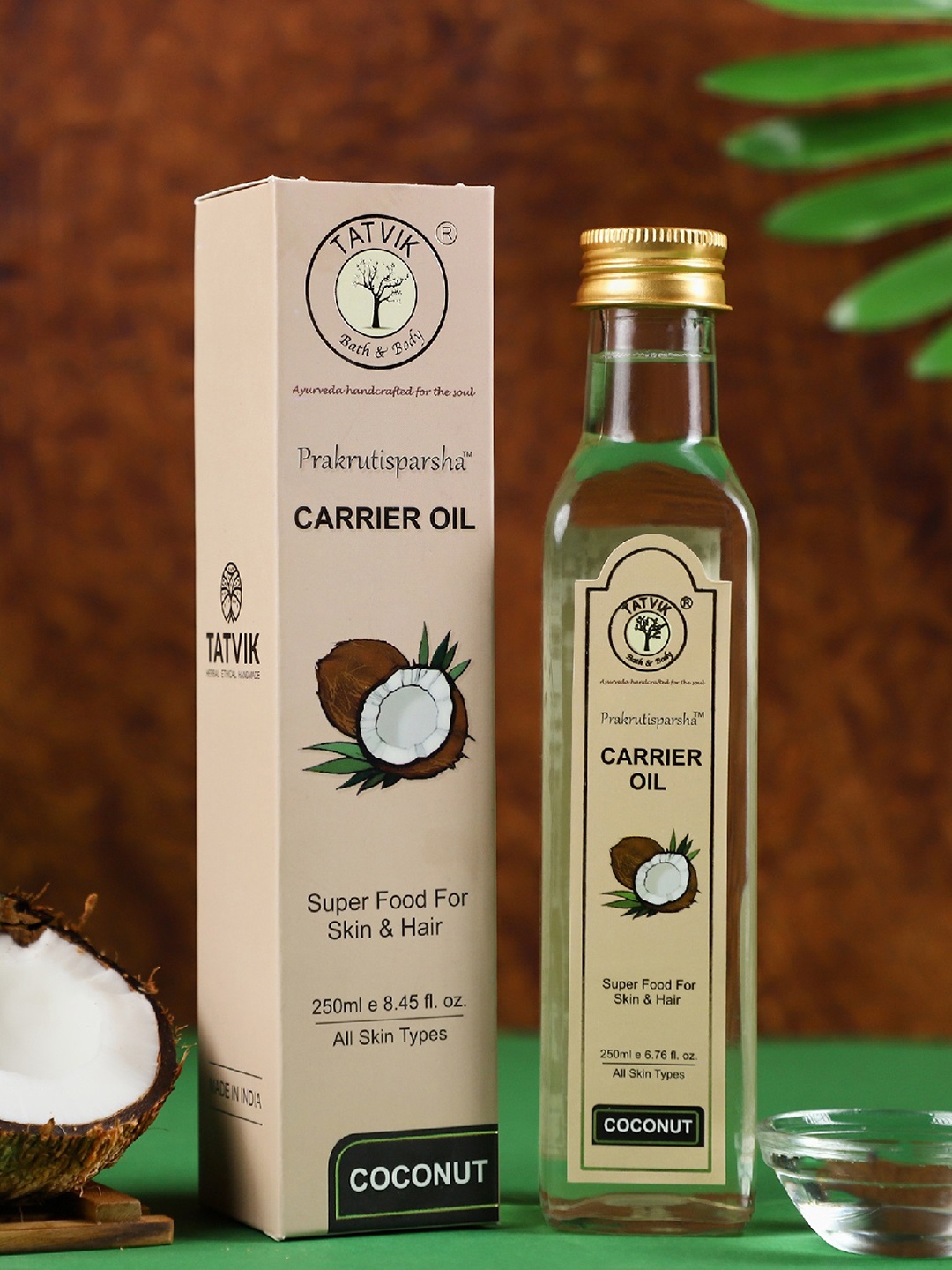 

TATVIK Prakrutisparsha Coconut Carrier Oil For Skin & Hair - 250ml, White