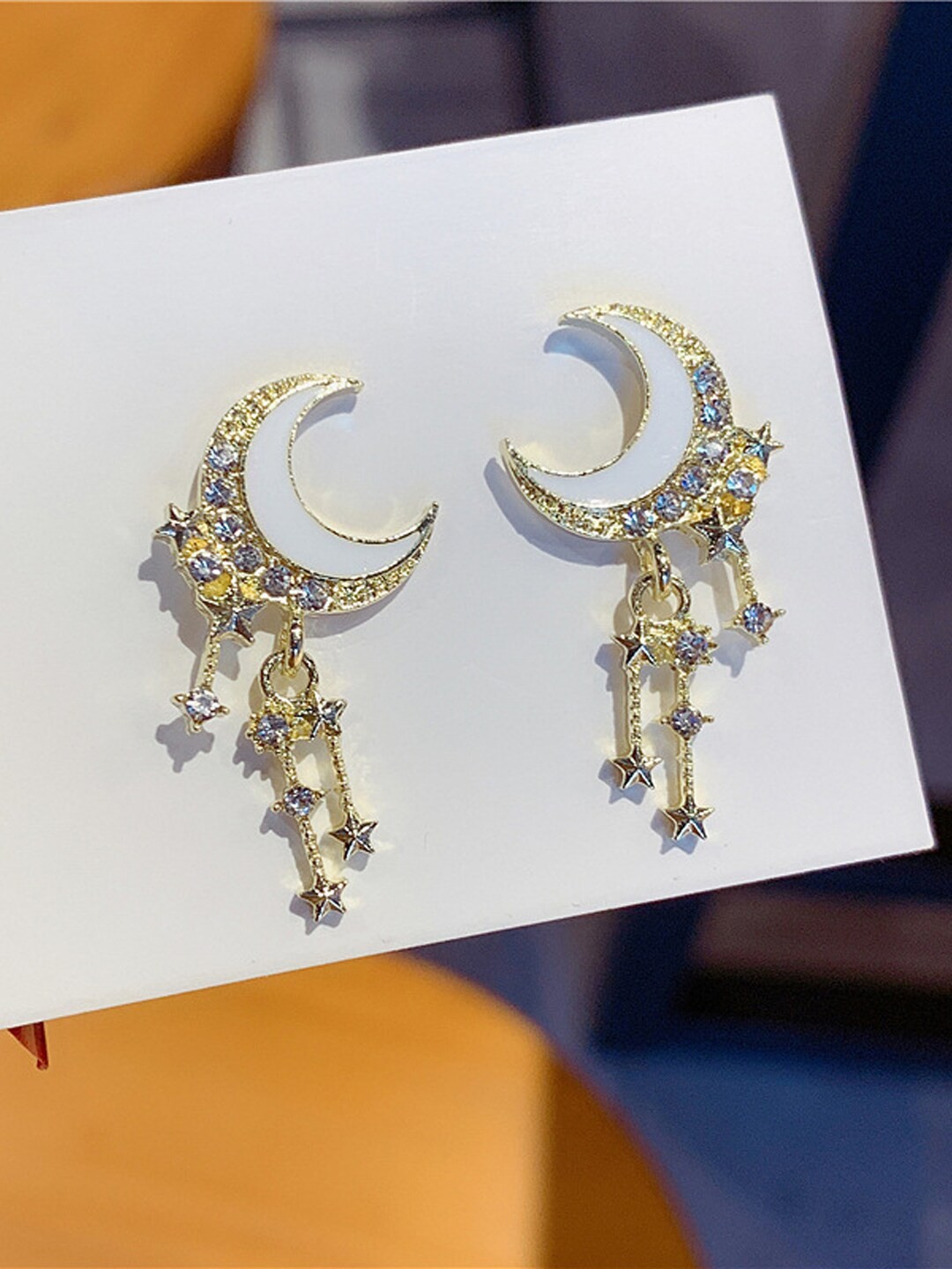 

VAGHBHATT Gold-Toned Crescent Shaped Hoop Earrings