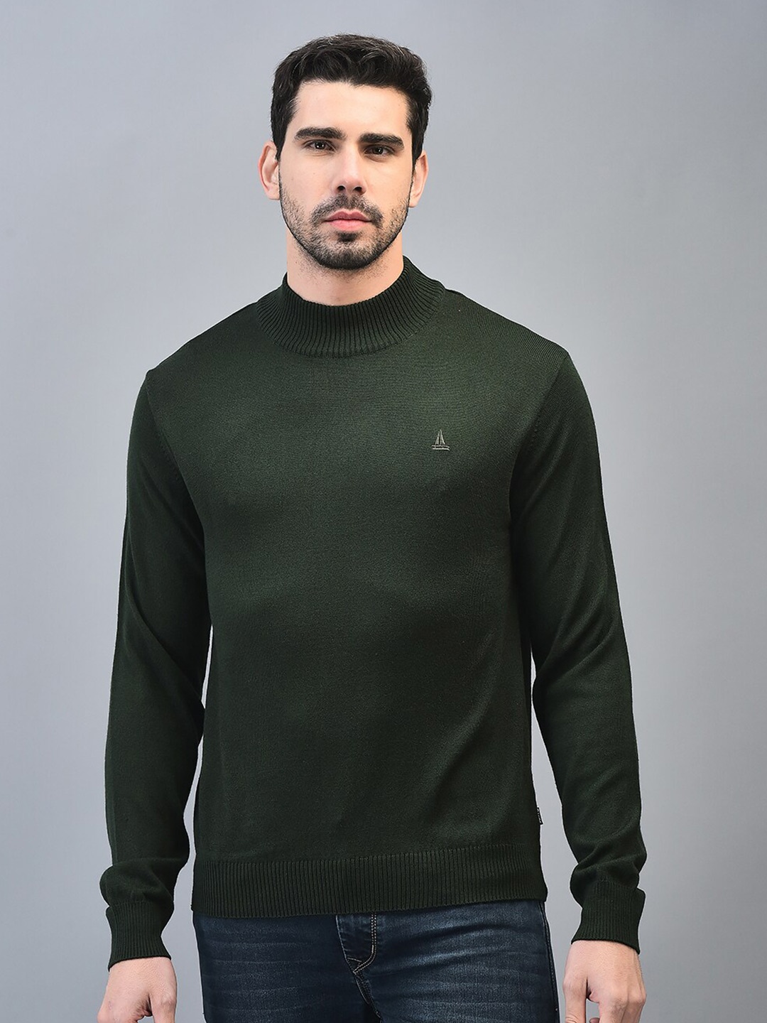 

CANOE Round Neck Long Sleeves Pullover Sweaters, Green