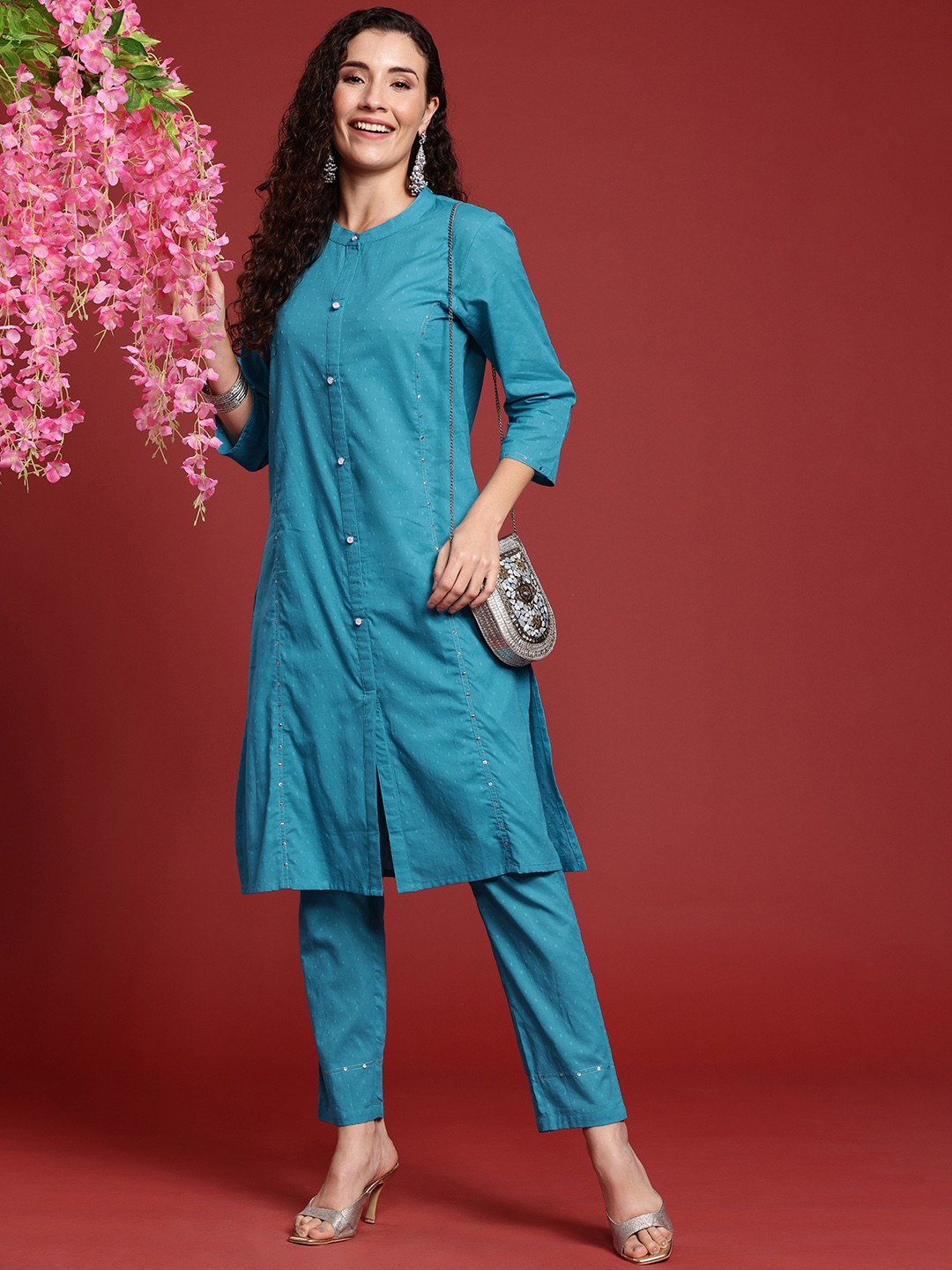 

Anouk Pure Cotton Kurta with Trousers, Blue