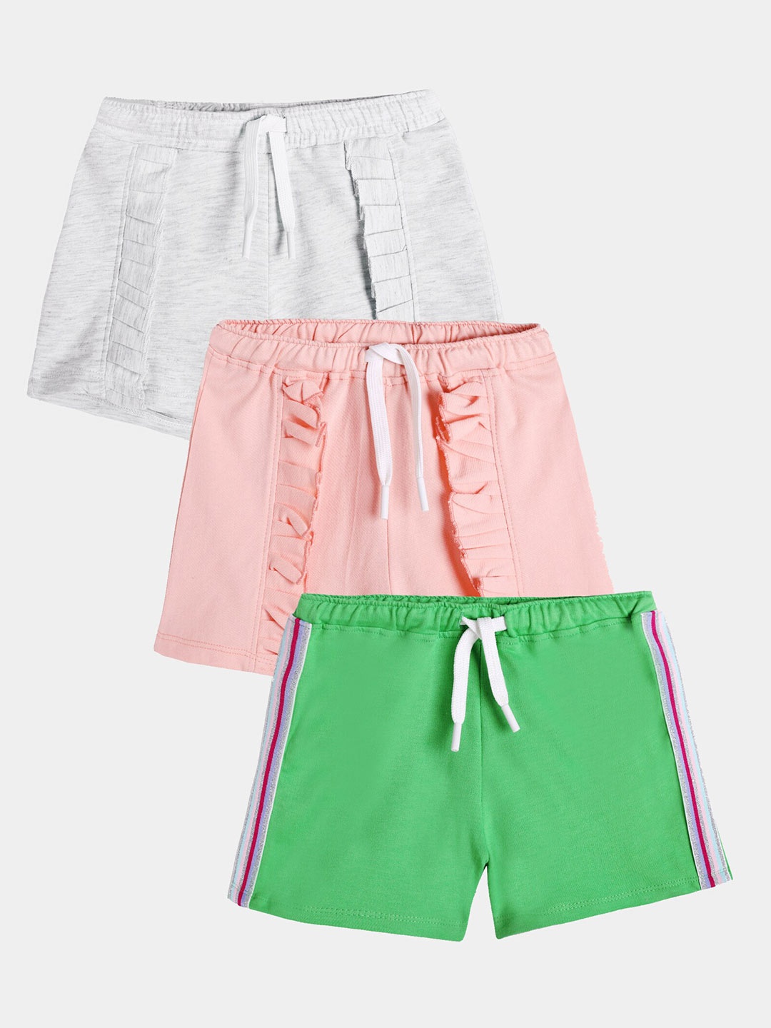 

Anthrilo Girls Pack of 3 Lightweight Cotton Shorts, Grey