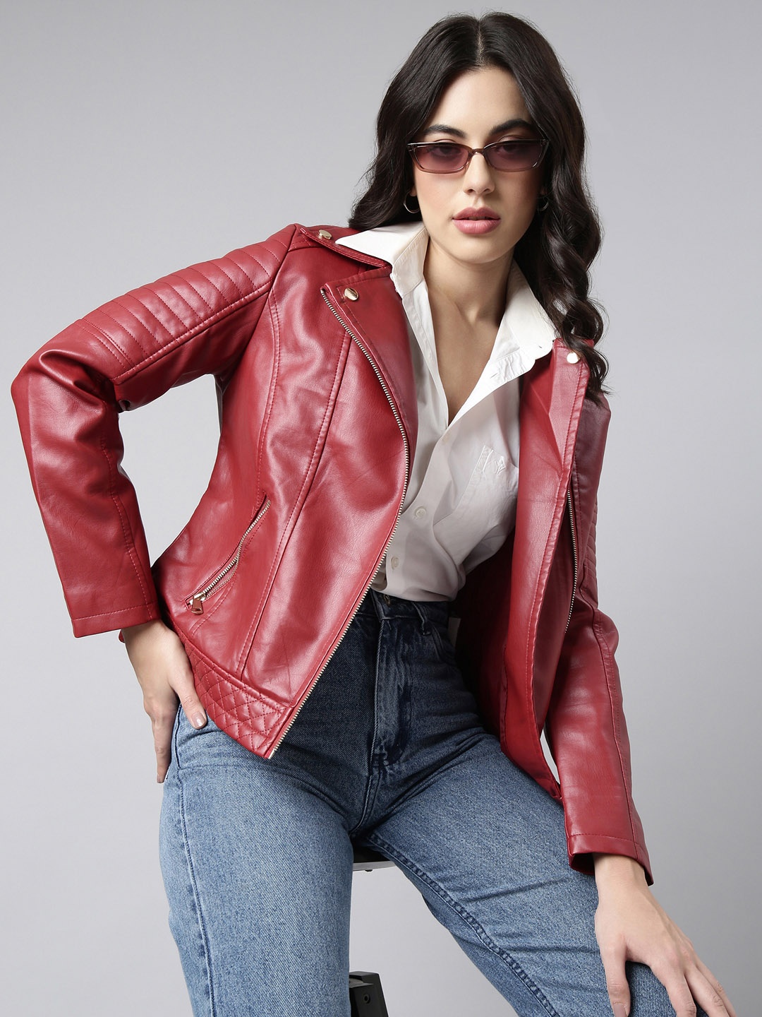 

SHOWOFF Windcheater Biker Jacket, Red