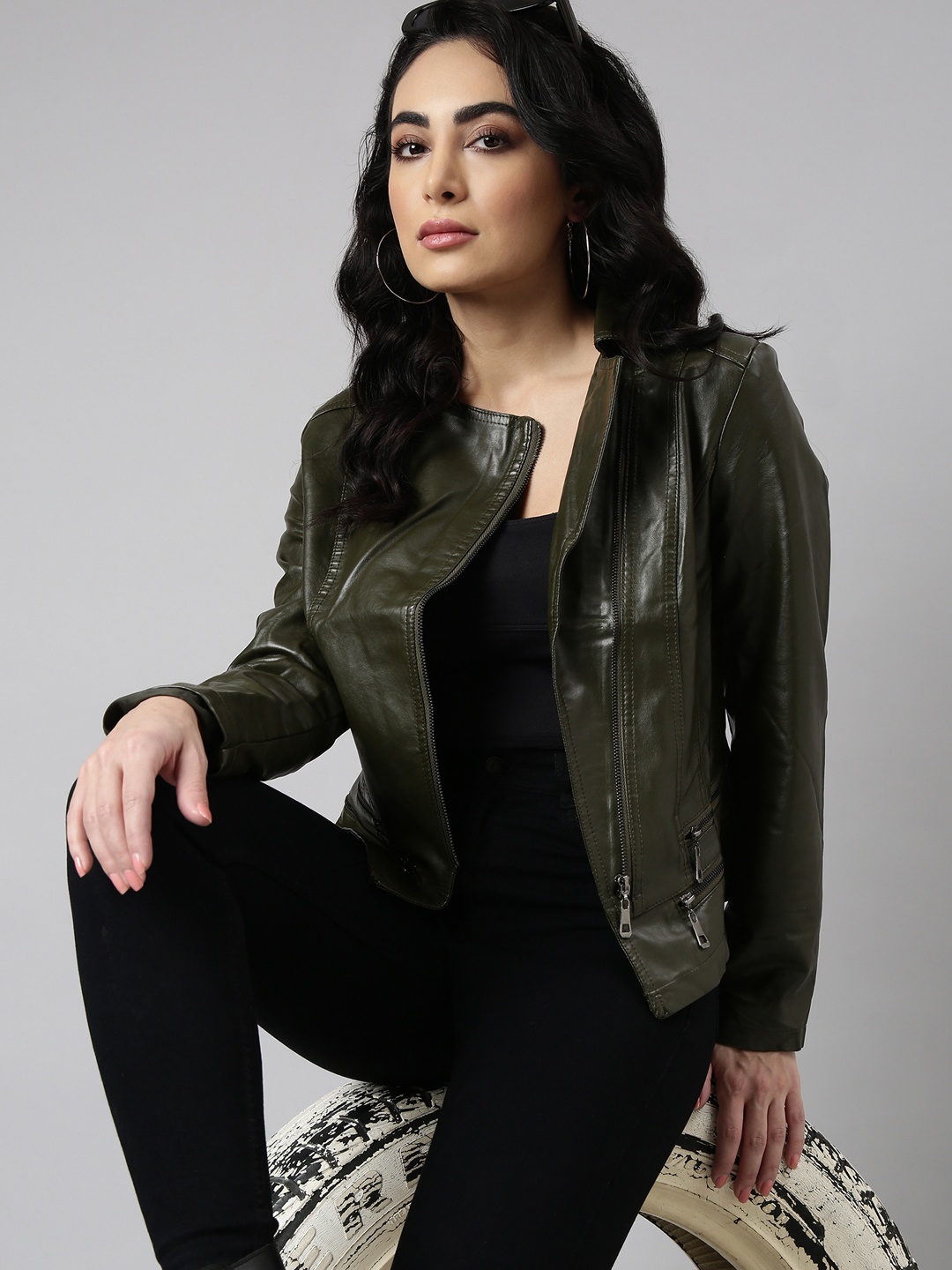 

SHOWOFF Windcheater Biker Jacket, Olive