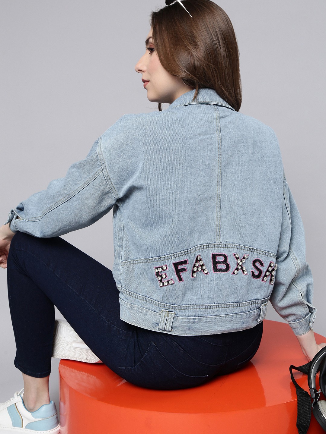 

SHOWOFF Windcheater Washed Denim Jacket, Blue