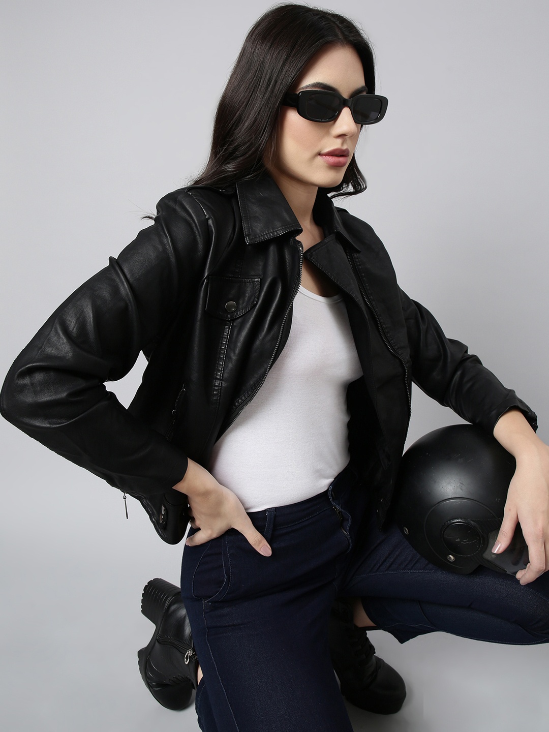 

SHOWOFF Windcheater Biker Jacket, Black