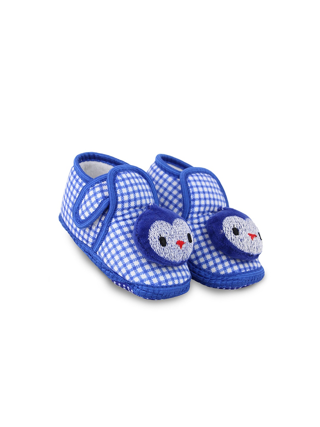 

BAESD Infants Checked Cotton Booties, Blue