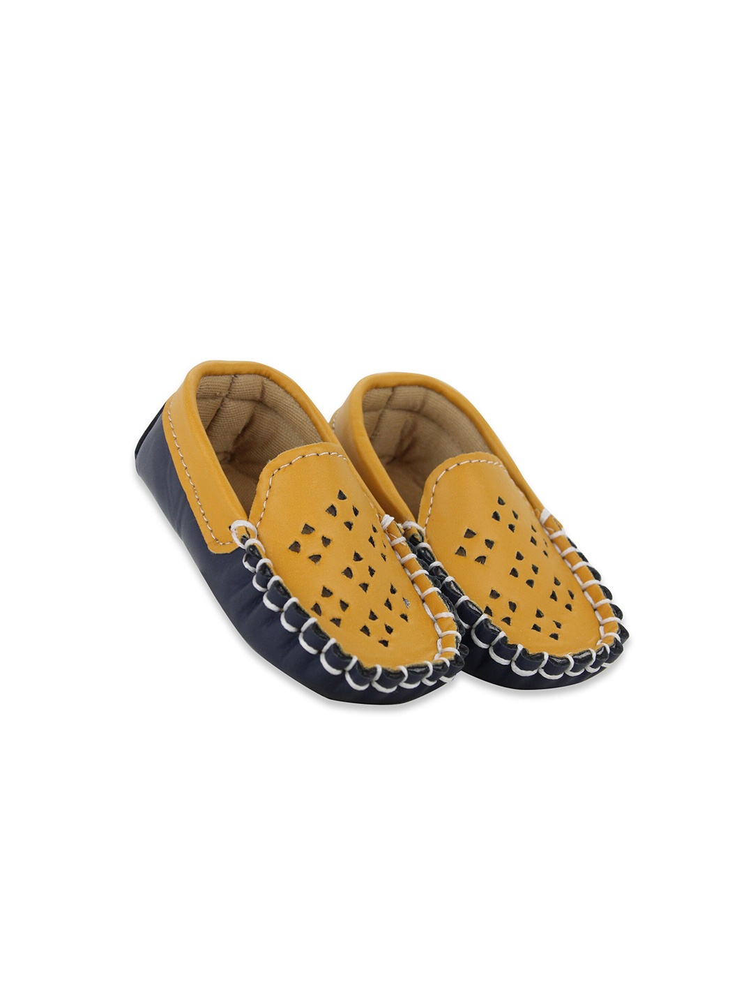 

BAESD Infant Boys Laser Cut Loafer Booties, Navy blue