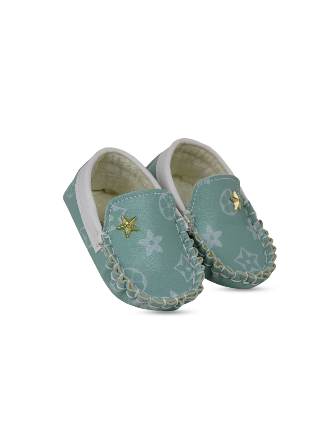 

BAESD Infant Boys Printed Cotton Booties, Sea green