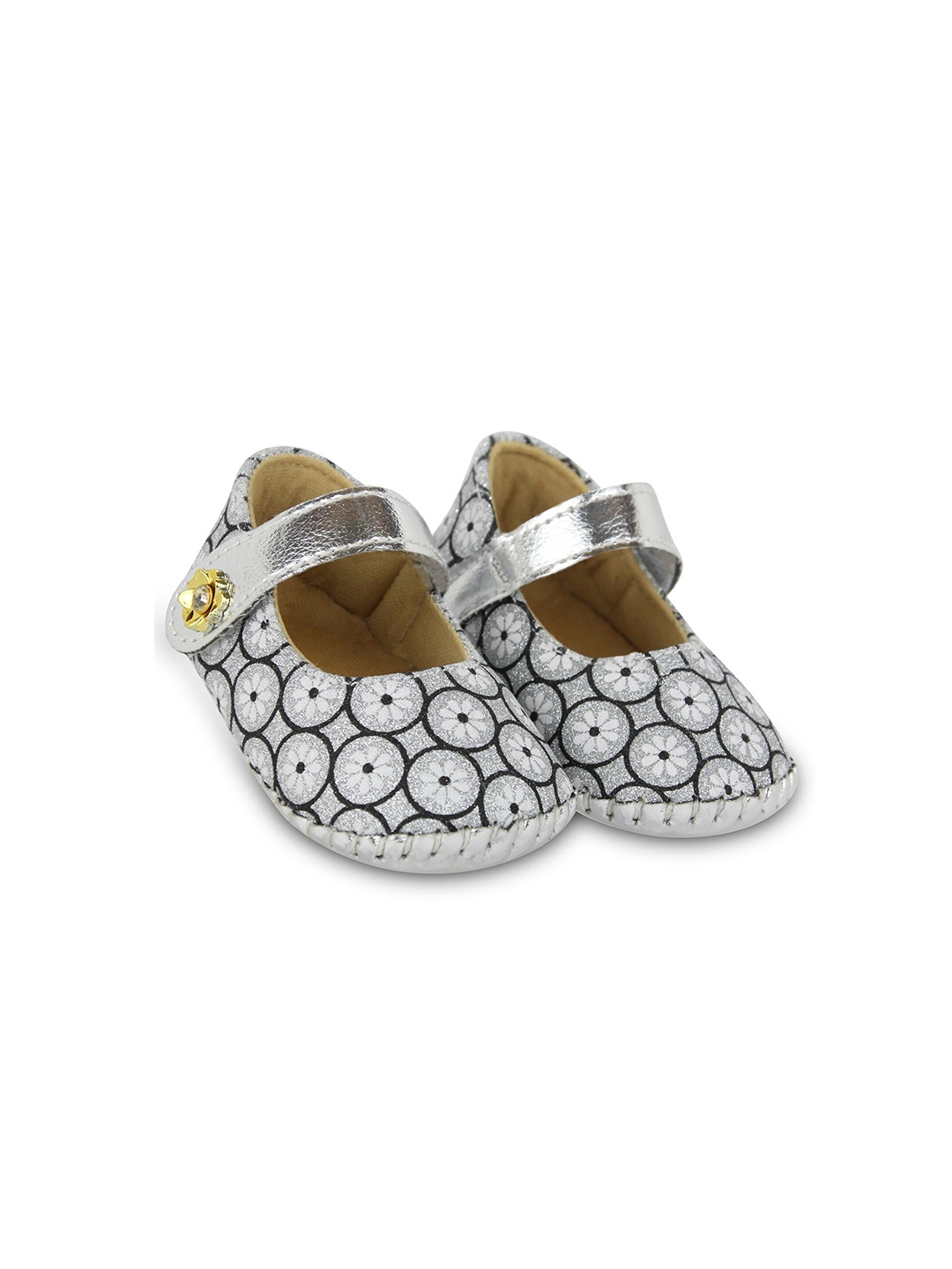 

BAESD Infants Girls Printed Booties, Silver