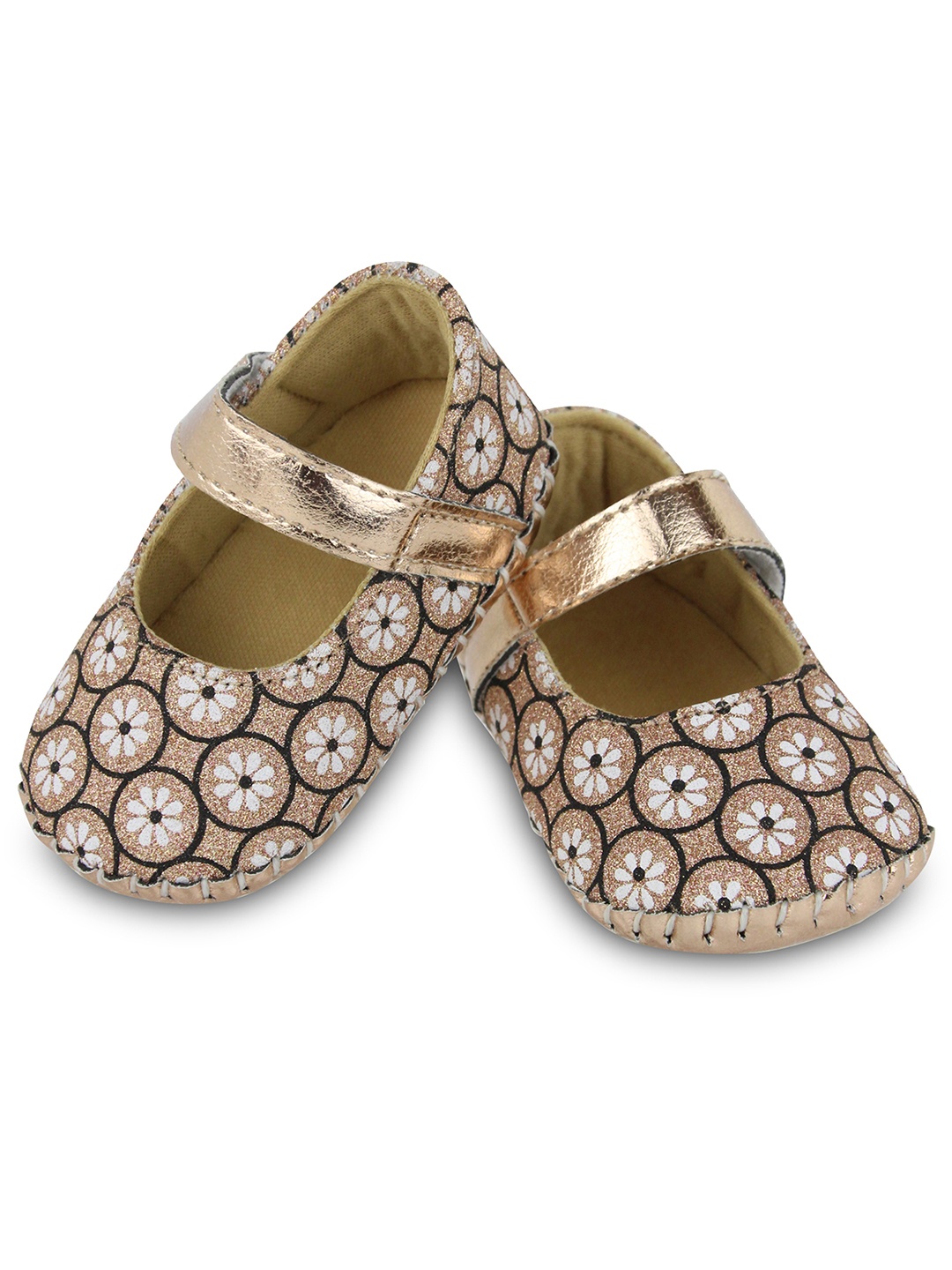 

BAESD Infant Girls Printed Booties, Gold