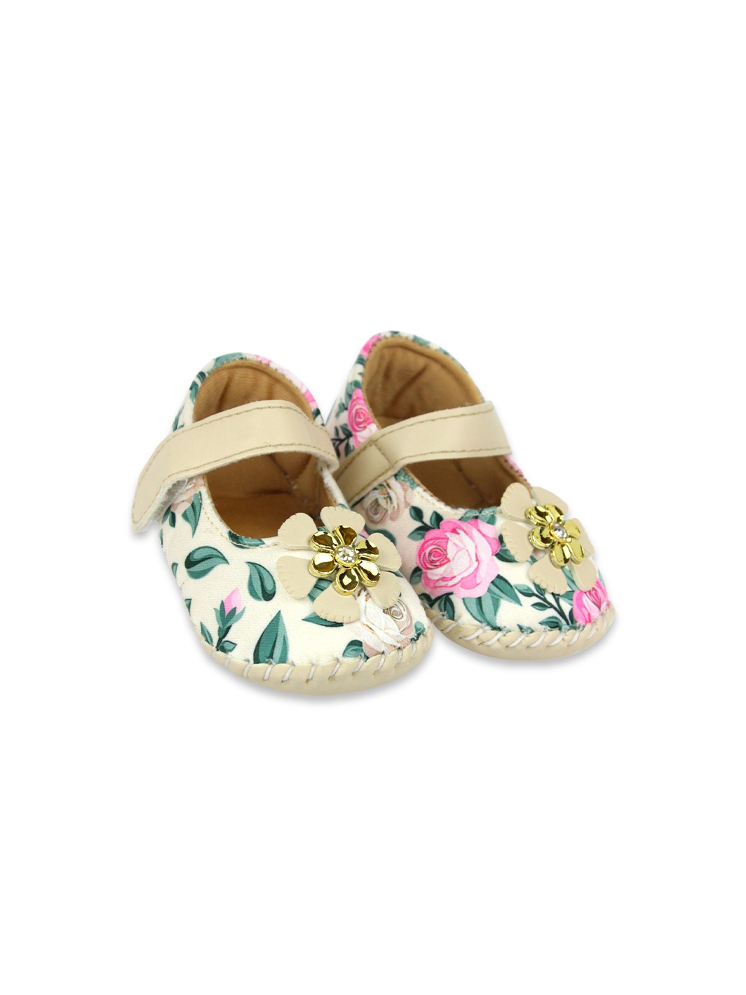 

BAESD Infants Girls Floral Printed Sandal Booties, Beige