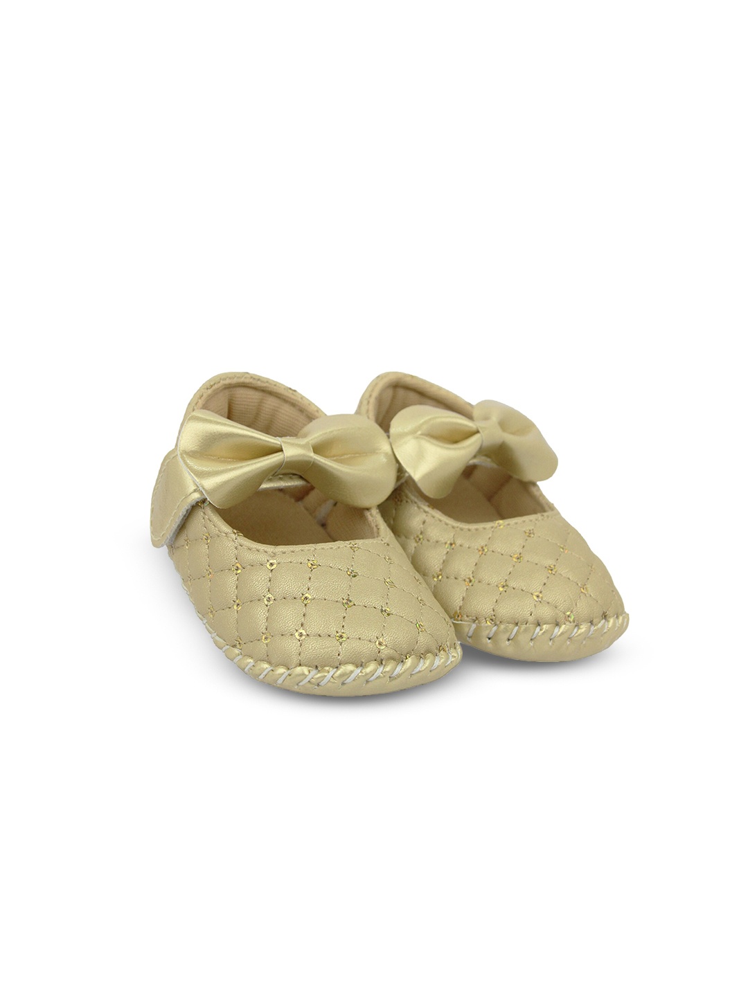 

BAESD Infant Girls Self Design Anti-Slip Sole Booties, Gold
