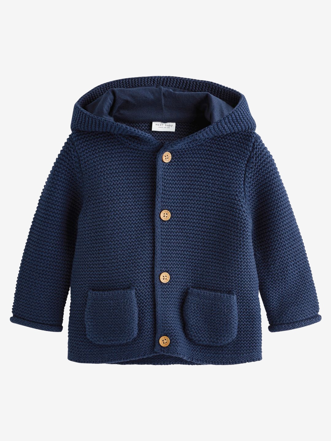 

NEXT Infants Pure Cotton Hooded Pullover, Navy blue