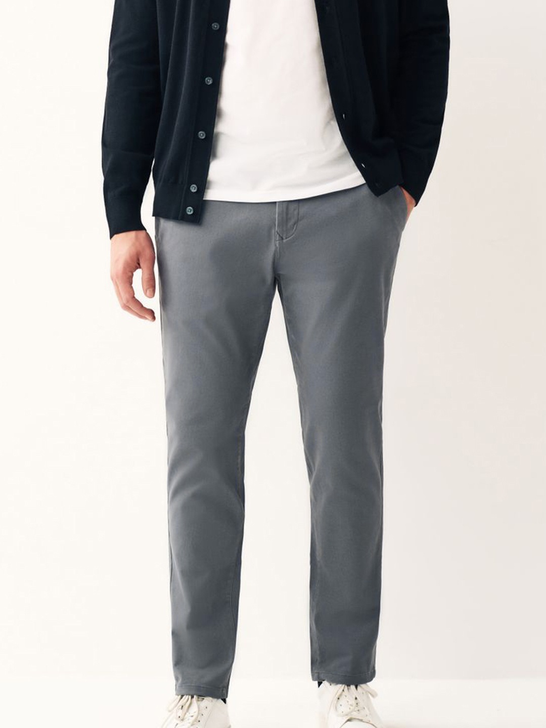 

NEXT Men Slim Fit Chinos Trousers, Grey